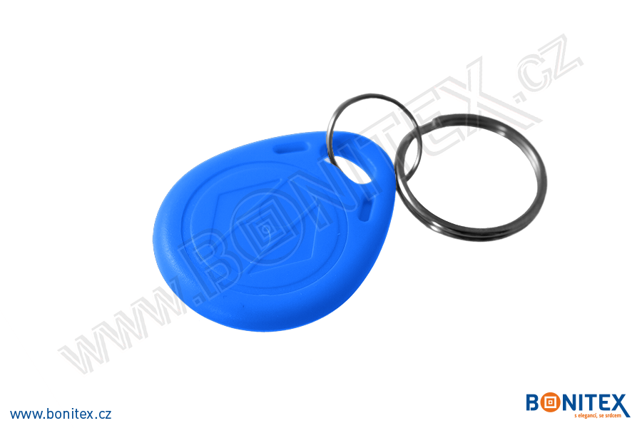 ABS klíčenka 35x28, tl. 6mm s RFID 13,56 MHz, modrá-botinex