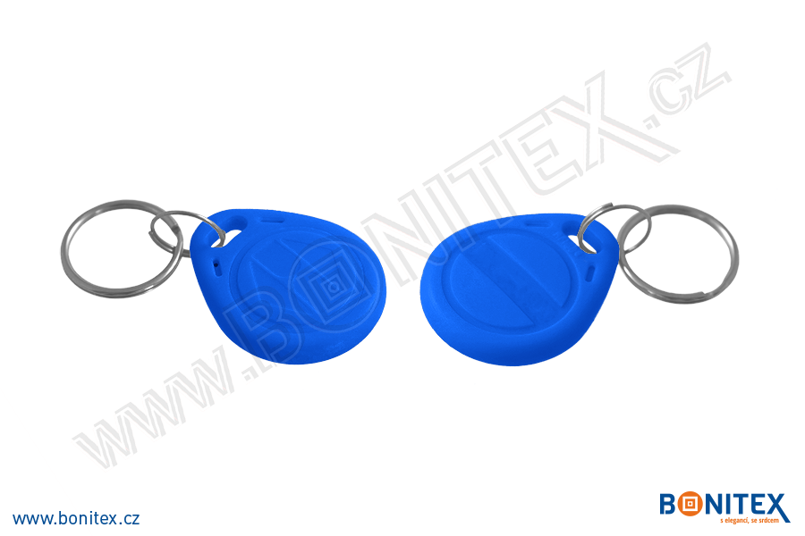 ABS klíčenka 35x28, tl. 6mm s RFID 13,56 MHz, modrá-botinex