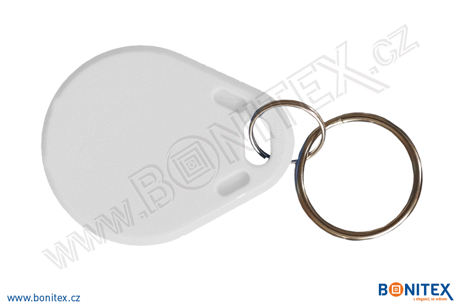 ABS klíčenka 40x32, tl. 4,2mm s RFID 13,56 MHz, bílá-botinex