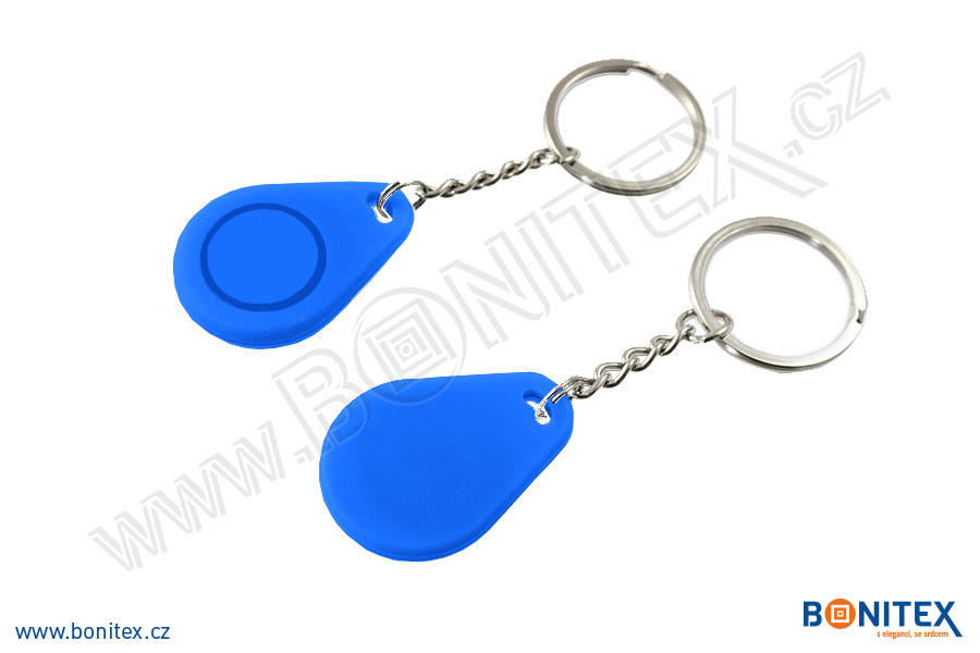 Klíčenka-silikon-35x25/5mm-s RFID-13,56 MHz-modrá-botinex