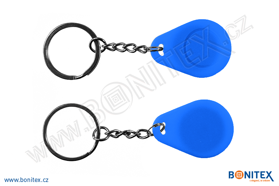 Klíčenka-silikon-35x25/5mm-s RFID-125 kHz-modrá-botinex