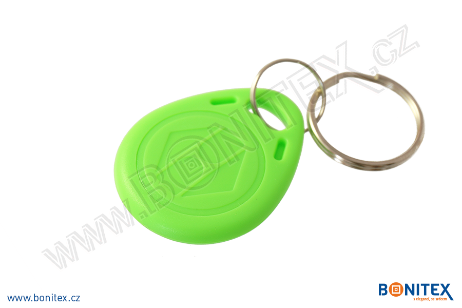 ABS klíčenka 35x28, tl. 6mm s RFID 13,56 MHz, zelená-botinex