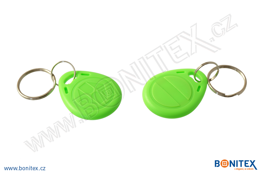 ABS klíčenka 35x28, tl. 6mm s RFID 13,56 MHz, zelená-botinex