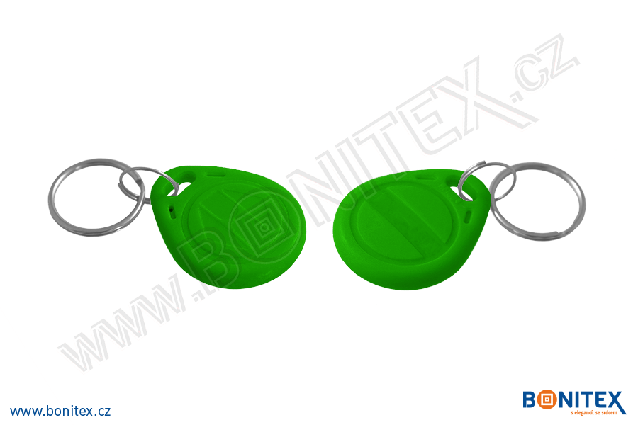 Klíčenka-ABS-35x28-tl.6mm-s RFID-125 kHz-zelená-botinex