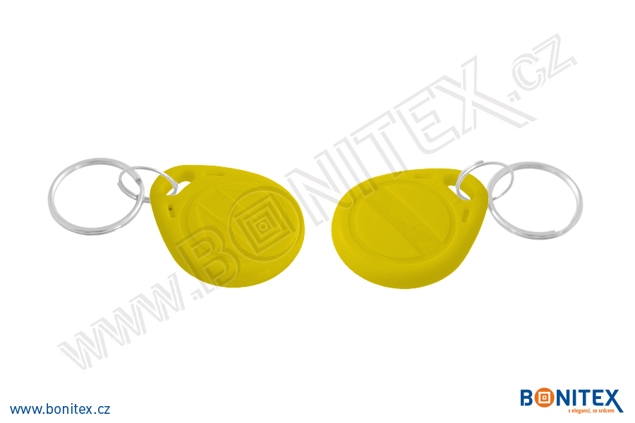 Klíčenka-ABS-35x28-tl.6mm-s RFID-125 kHz-žlutá-botinex