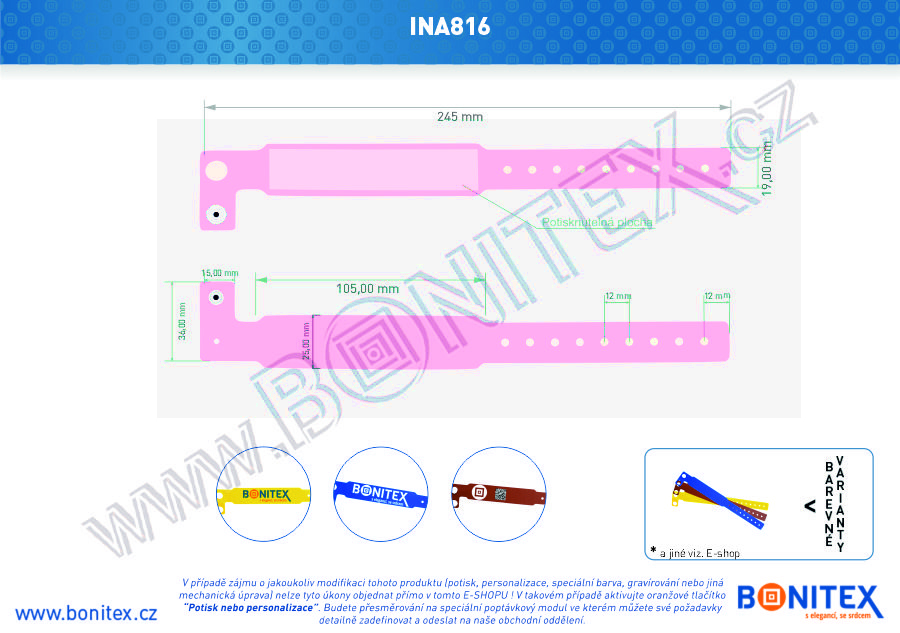 Náramek-Vinyl-01-245x25/19mm-růžový-botinex