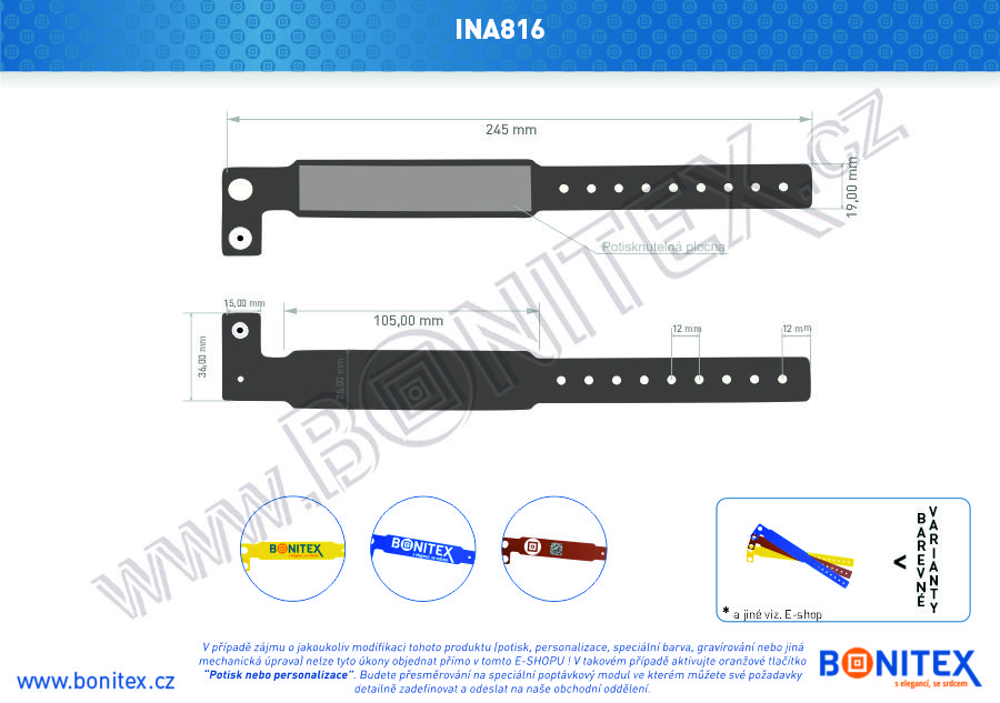 Náramek-Vinyl-01-245x25/19mm-černý-botinex