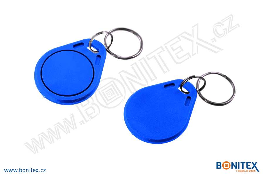 ABS klíčenka 40x32, tl. 4,2mm s RFID 125 kHz, tmavá modrá-botinex