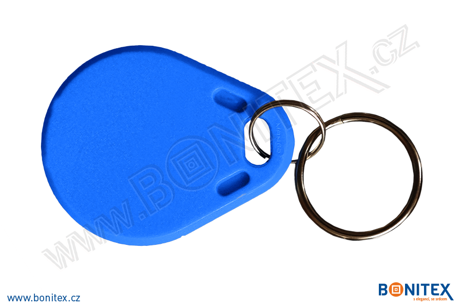 ABS klíčenka 40x32, tl. 4,2mm s RFID 13,56 MHz, modrá-botinex