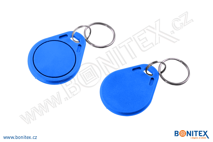 ABS klíčenka 40x32, tl. 4,2mm s RFID 13,56 MHz, modrá-botinex