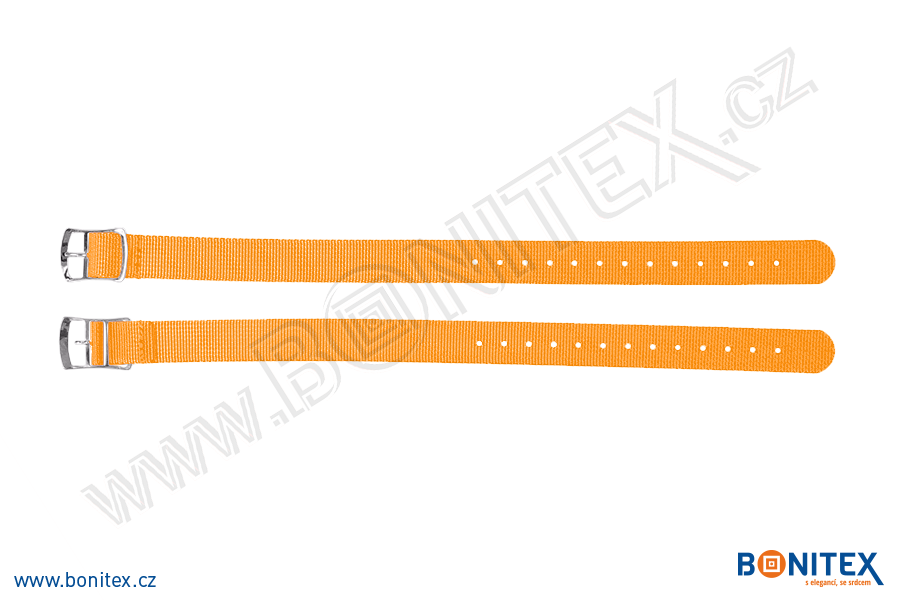 Samostatná nylonová páska pro náramek INA55, 255-265x15mm, kovová spona 2, oranžová-botinex