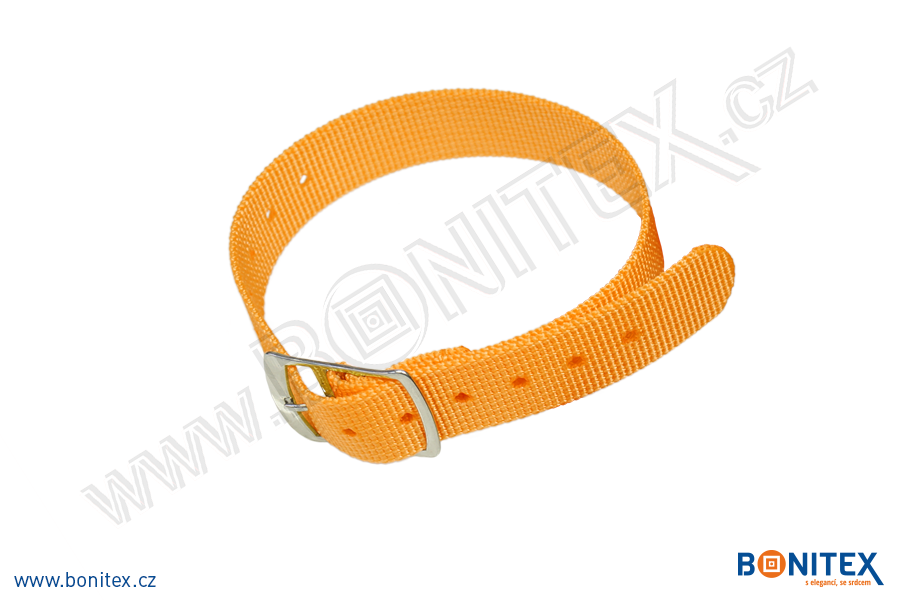 Samostatná nylonová páska pro náramek INA55, 255-265x15mm, kovová spona 2, oranžová-botinex