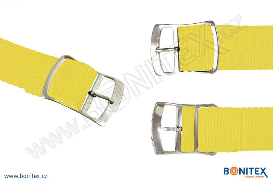 Samostatná nylonová páska pro náramek INA55, 255-265x15mm, kovová spona 2, žlutá-botinex