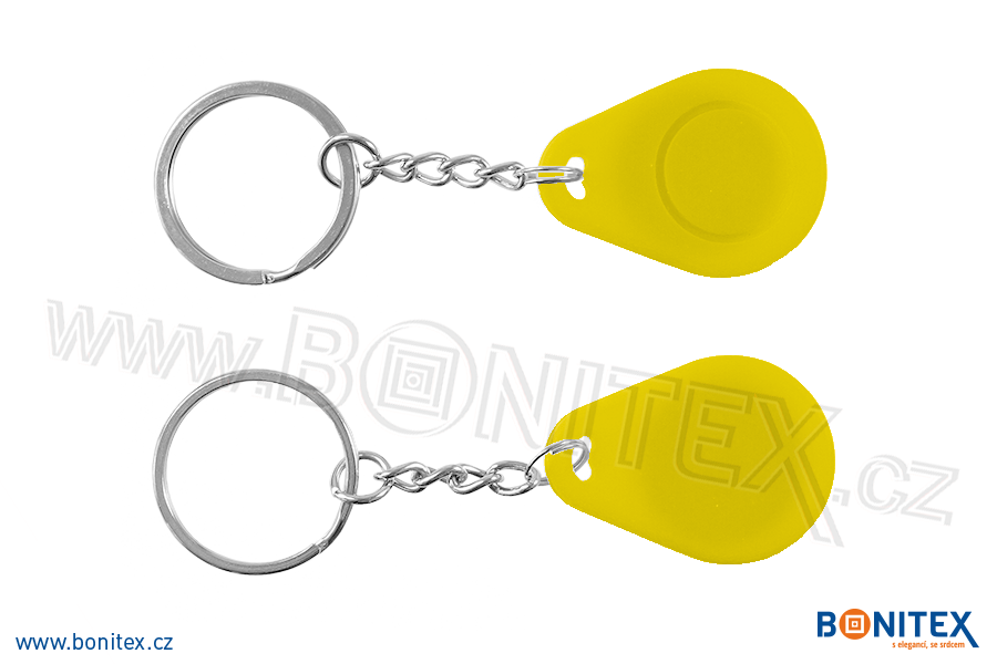 Klíčenka-silikon-35x25/5mm-s RFID-125 kHz-žlutá-botinex