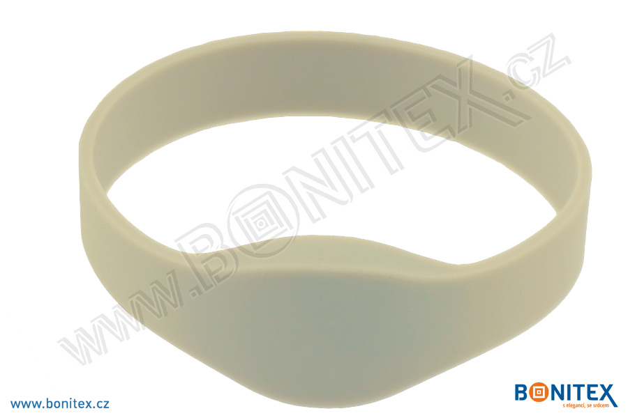 Silikonový náramek, průměr 65mm s RFID 13,56 MHz, bílý-botinex