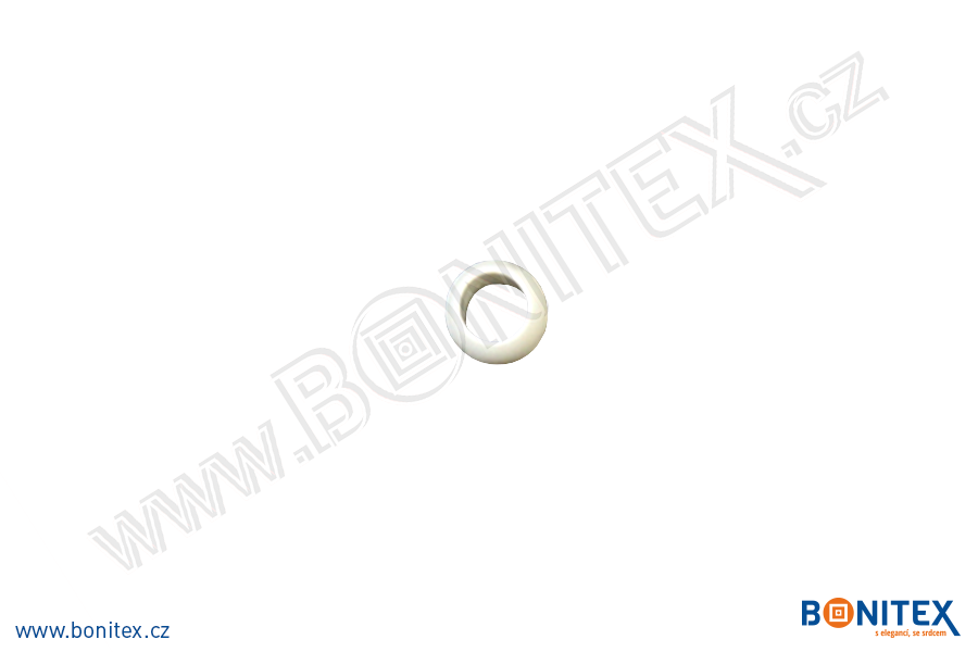Plastový uzávěr k náramku (opakované použití, oblý válec), průměr 9,4mm, délka 6,5mm, bílý-botinex