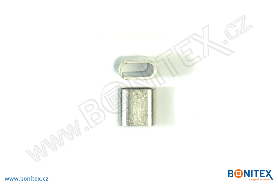 Hliníkový uzávěr k náramku (opakované použití, ovál), průměr 11x11,3mm, tl. 6mm, šedý-botinex