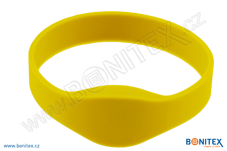 Silikonový náramek, průměr 74mm s RFID 125 kHz, žlutý-botinex