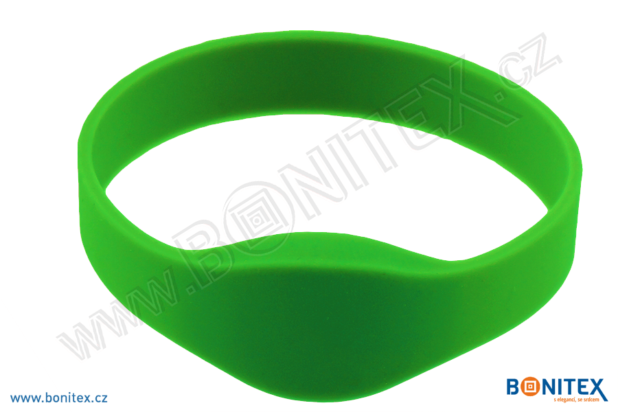 Silikonový náramek, průměr 74mm s RFID 125 kHz, zelený-botinex