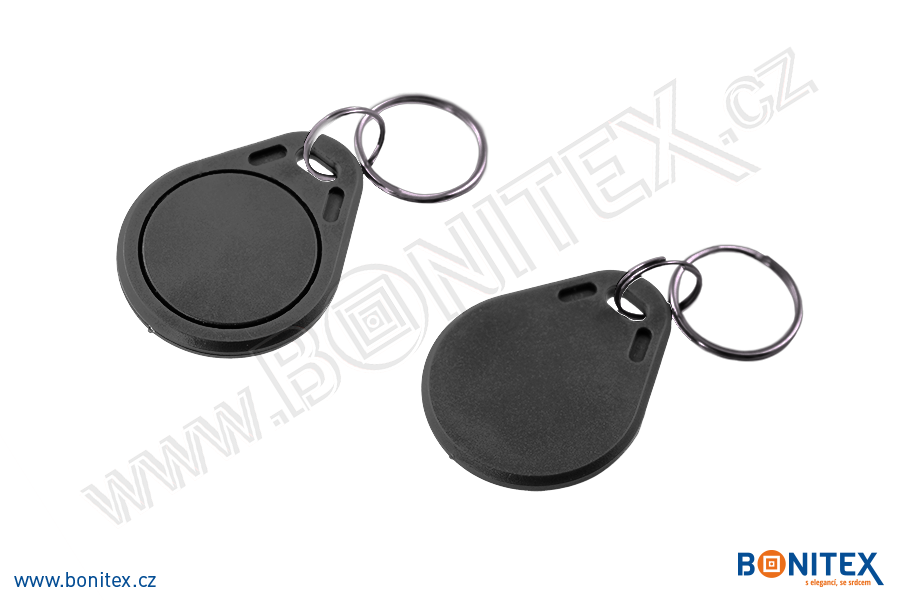 ABS klíčenka 40x32, tl. 4,2mm s RFID 125 kHz, černá-botinex