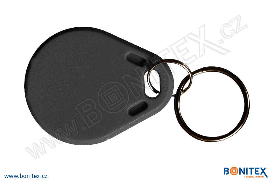 ABS klíčenka 40x32, tl. 4,2mm s RFID 125 kHz, černá-botinex