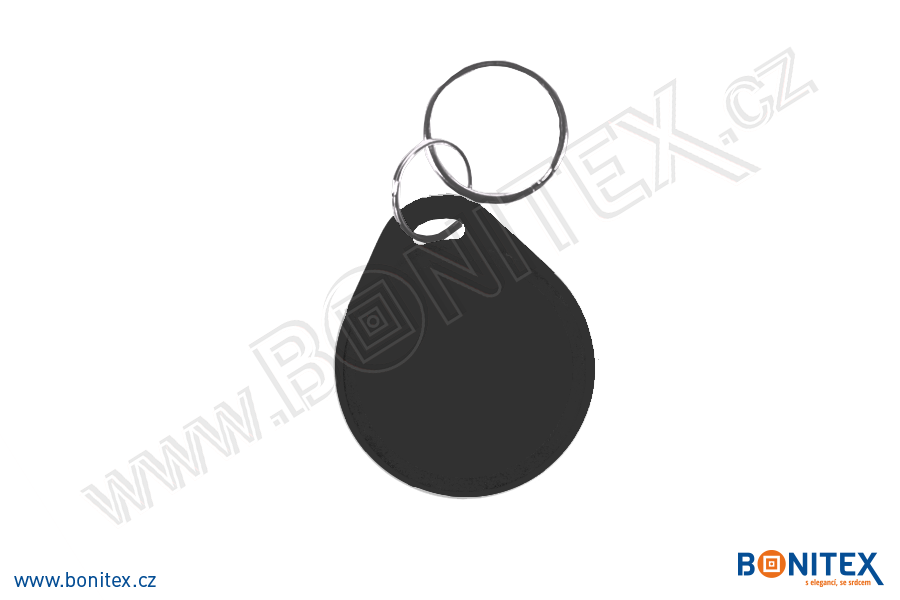Klíčenka-ABS-42x36-tl.6,3mm-s RFID-13,56 MHz-černá-botinex