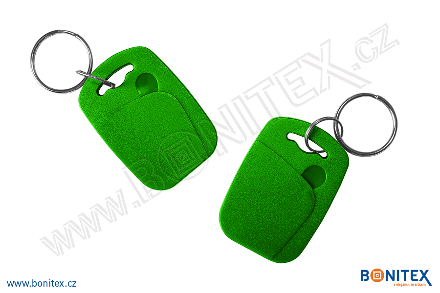 Klíčenka-ABS-44x30-tl.4,2mm-s RFID-13,56 MHz-zelená-botinex