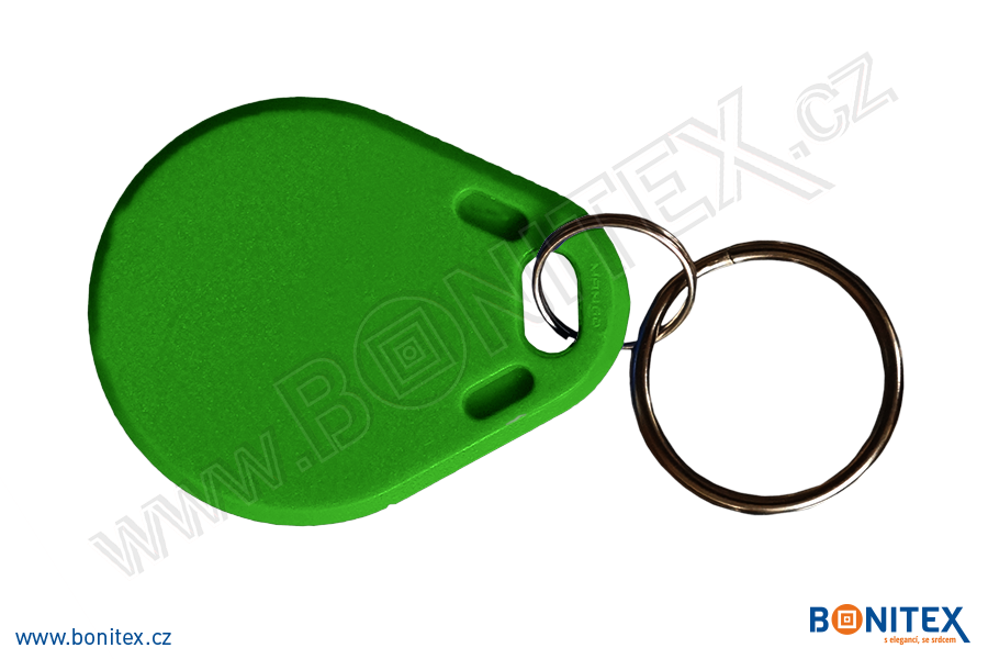 ABS klíčenka 40x32, tl. 4,2mm s RFID 125 kHz, tmavá zelená-botinex