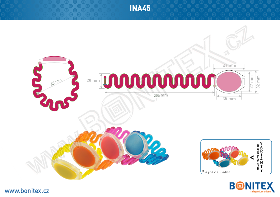 Náramek-PVC-kroucený,pr.65mm-s RFID-125 kHz-purpurový-botinex