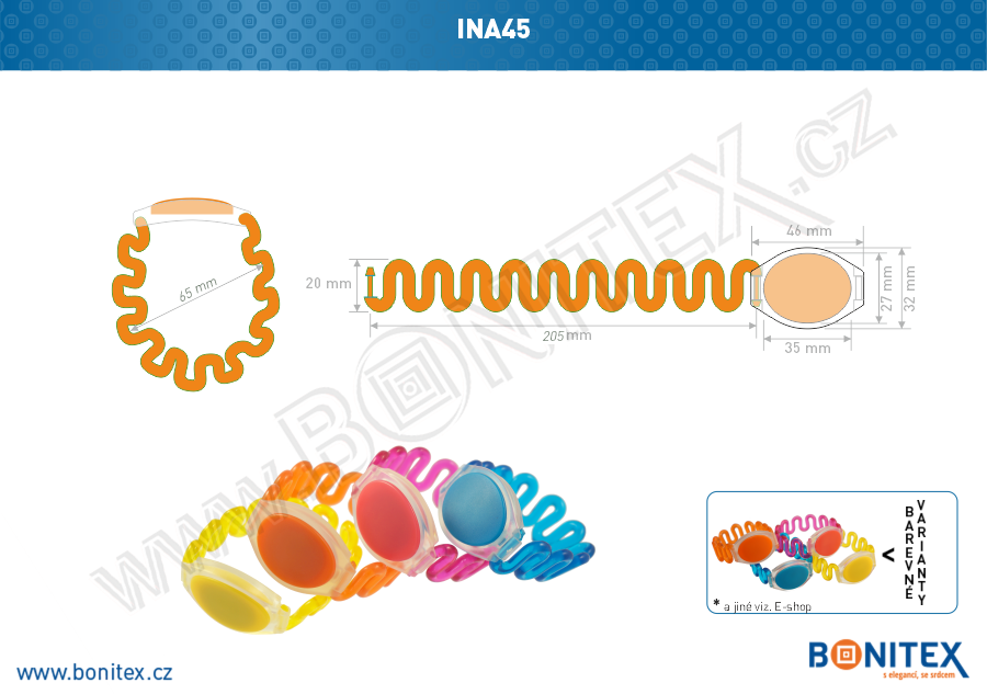 Náramek-PVC-kroucený,pr.65mm-s RFID-125 kHz-oranžový-botinex