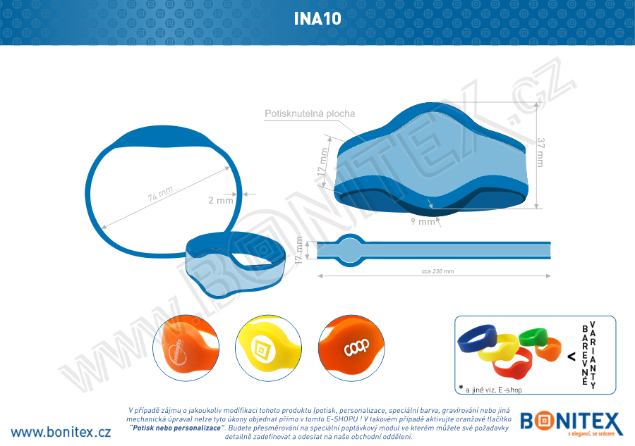 Náramek-silikon-kruh,pr.74mm-s RFID-13,56 MHz-modrý (SO-21)-botinex