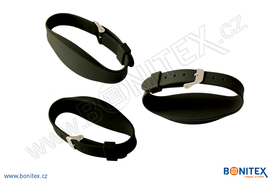 Silikonový náramek 255x17/34mm, kovová spona, s RFID 125 kHz, černý-botinex
