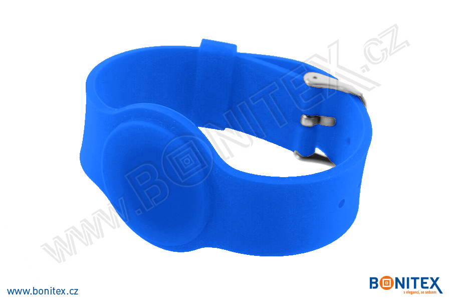 Náramek-silikon-255x17/34mm,kov.spona-s  RFID-125 kHz-modrý-botinex