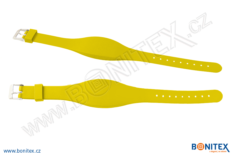Náramek-silikon-255x17/34mm,kov.spona-s RFID-13,56 MHz-žlutý-botinex