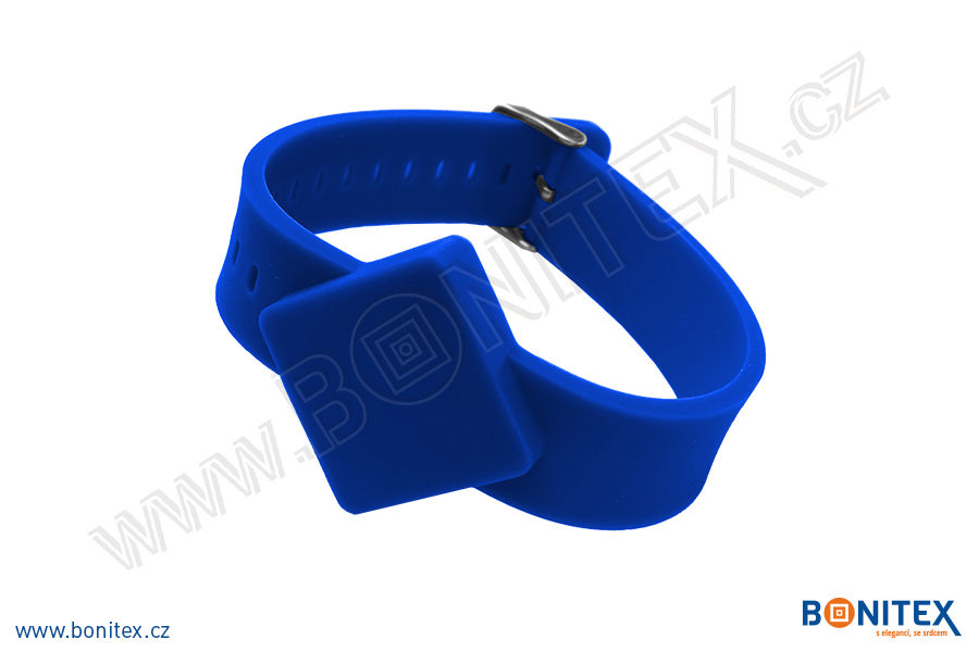 Náramek-silikon-247x20/40mm,kov.spona-s  RFID-125 kHz-modrý-botinex