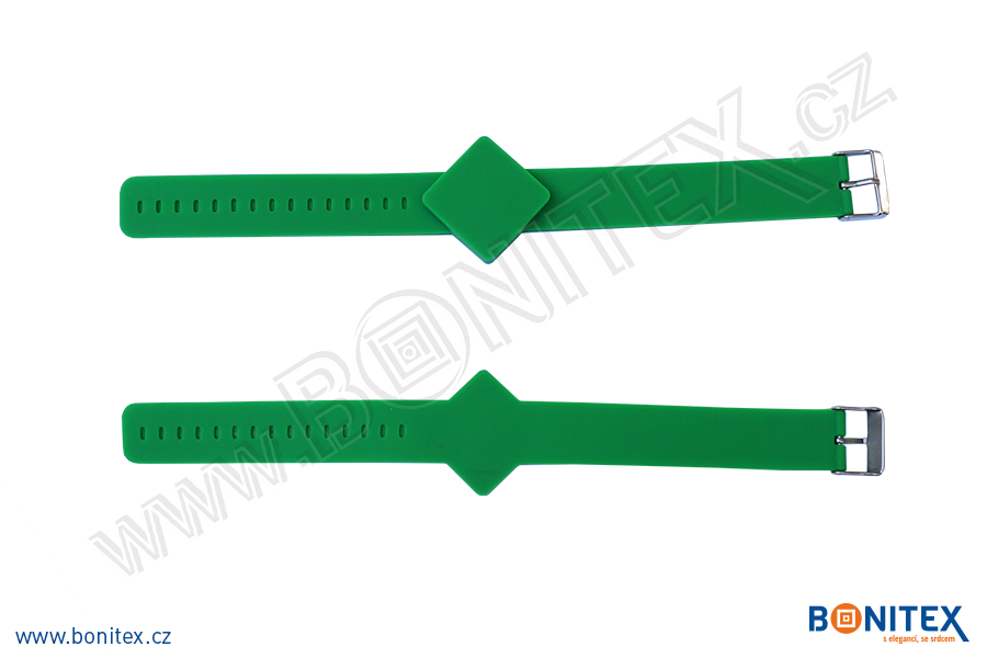 Náramek-silikon-247x20/40mm,kov.spona-s RFID-13,56 MHz-zelený-botinex