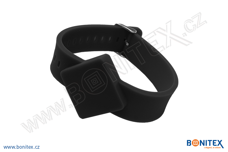 Náramek-silikon-247x20/40mm,kov.spona-s RFID-13,56 MHz-černý-botinex