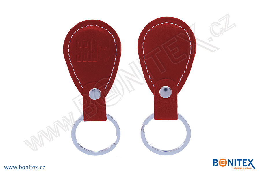 Klíčenka-PU kůže-68x36mm-s RFID-125 kHz-červená-botinex