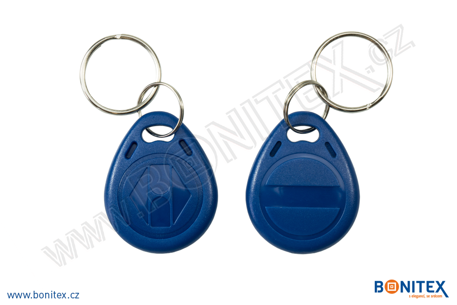 ABS klíčenka 35x28, tl. 6mm s RFID 125 kHz, modrá-botinex